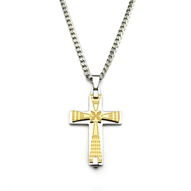 Unisex Gender Simple Style Cross 304 Stainless Steel Plating Unisex Pendant Necklace