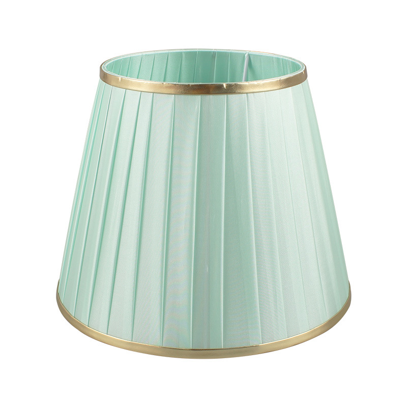 Tela transfronteriza plegable pantalla lámpara de mesa lámpara de pie lámpara de hotel sala de estar dormitorio borde dorado pantalla de tela al por mayor