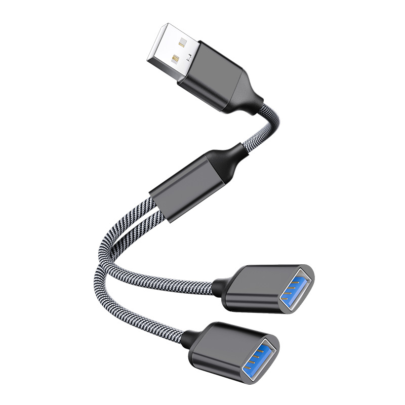 Usb to usb*2 adapter cable black