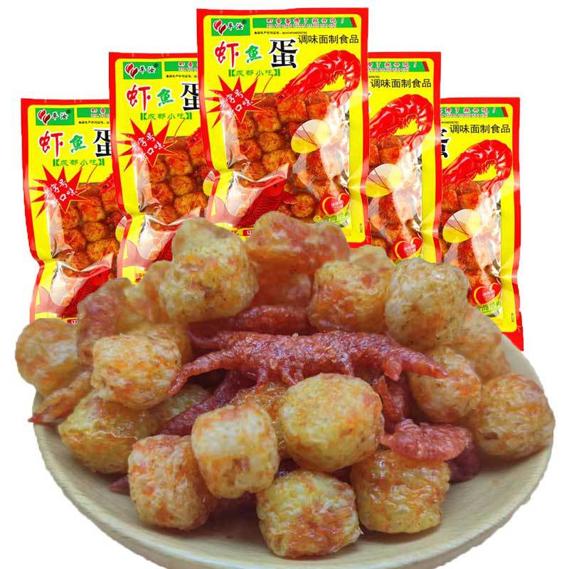 Nostalgic childhood snacks for the post-8090 generation: shrimp and fish eggs, spicy rice noodles, spicy gluten, spicy vegetarian meat, dinosaur eggs, campus snacks.