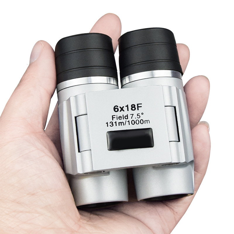厂家直供6×18定焦双筒望远镜高倍高清儿童女士迷你小金属望远镜