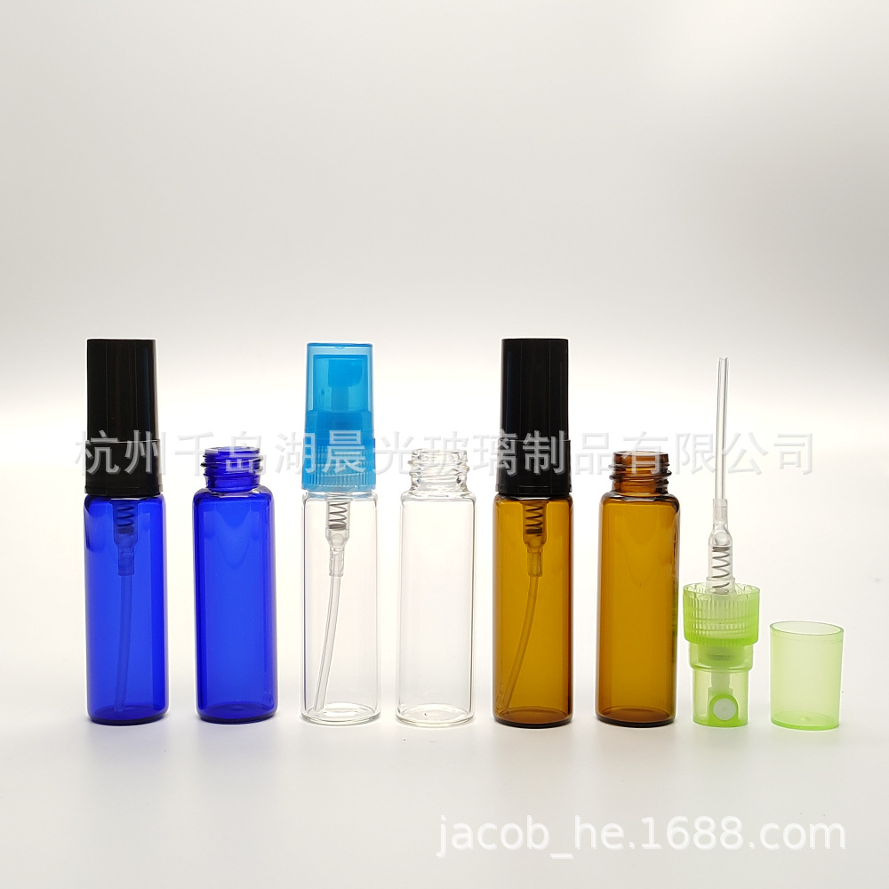 【厂家直供】2ml香水玻璃瓶含塑料螺纹喷头喷雾