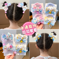 グラデーションレインボーリボンかわいいユニコーン少女立体クリップロリータリトルイエローアヒルベル子供用トップクリップ