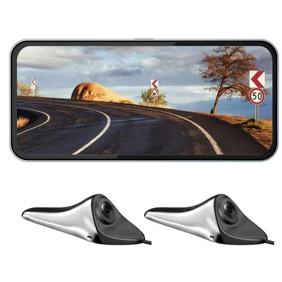 1080P electronic rearview mirror driving recorder 6.25 inch car left and right blind area system shark fin camera (Driving recorder)