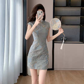 2024新款新中式国风设计感小气质个子连衣裙女