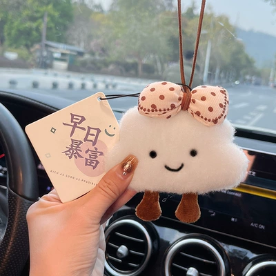 fragrance cute cartoon aromatherapy – Car hanging - get-rich-soon-polka-dot-knot-clouds-pendant-free-aromatherapy-tablets