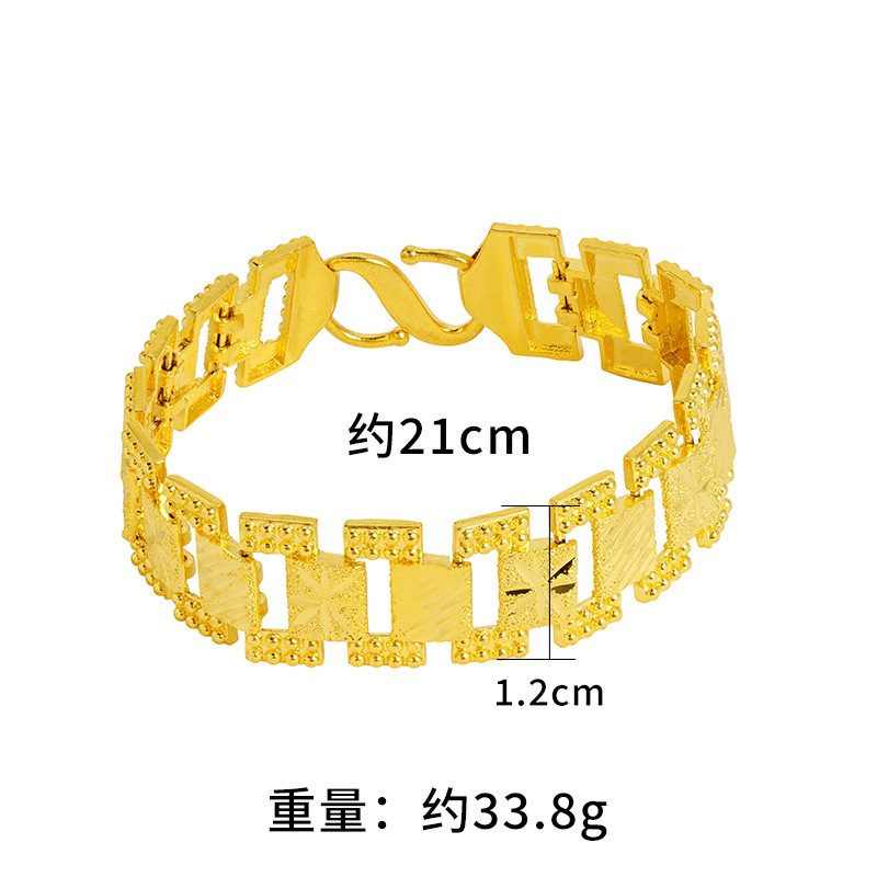 Vietnam arena oro sólido Correa pulsera coche flor estrellada aleación de cobre jefe cadena joyería hombres dominantes transmisión en vivo