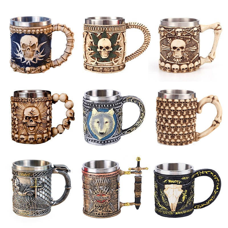 Taza de calavera de artesanía de resina Vaso de decoración de Pascua de Halloween Vaso transfronterizo Venta caliente de Amazon