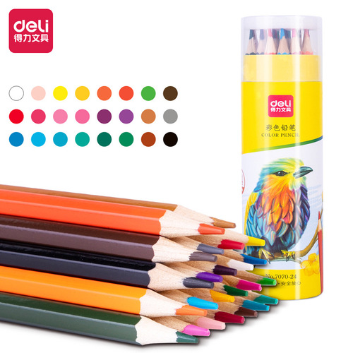 Deli colored pencil oily water-soluble hexagonal rod colored lead student painting art sketching pen wholesale