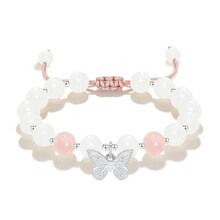 新中式国潮甜美蝴蝶手链菩提粉晶甜美森系梦幻蝴蝶小众可调节手链