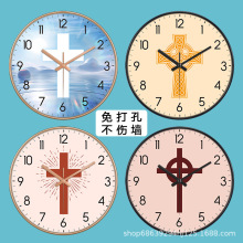 【12英寸30CM】现代简约十字架钟表轻奢时钟挂墙挂钟创意挂表卧室