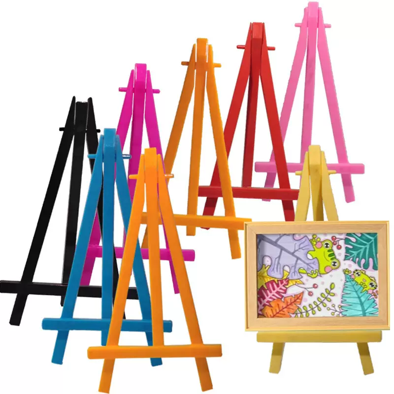 跨境桌面手机支架迷你画架可折叠塑料展示架相框作品装饰三脚支架