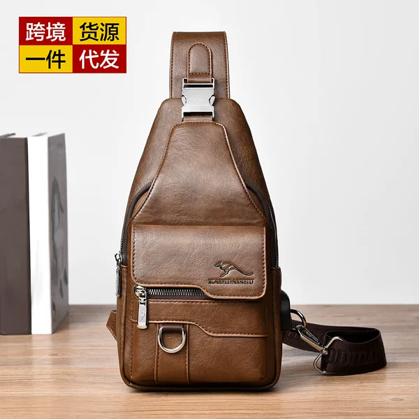 Cross-Border Supply Men's Chest Bag, Vintage Fabric Single Shoulder Crossbody Bag, Sports Small Bag, Dropshipping A801