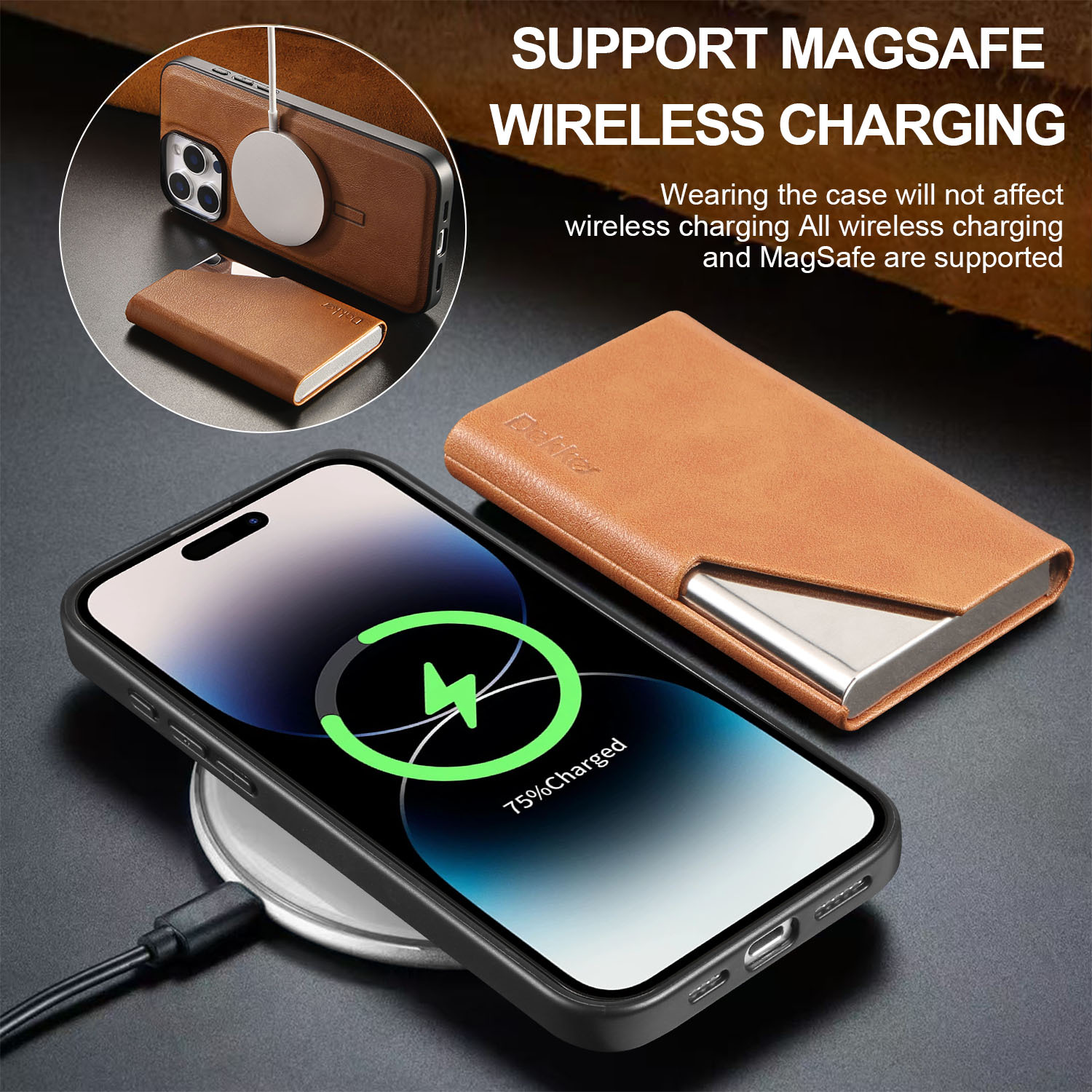 Pu Leather Solid Color Business Phone Cases Phone Accessories display picture 6