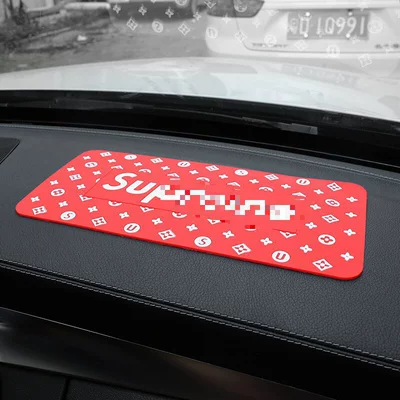 Car anti-slip mat car sunscreen Anti-slip mat - tide-brand-flower-red-3015cm