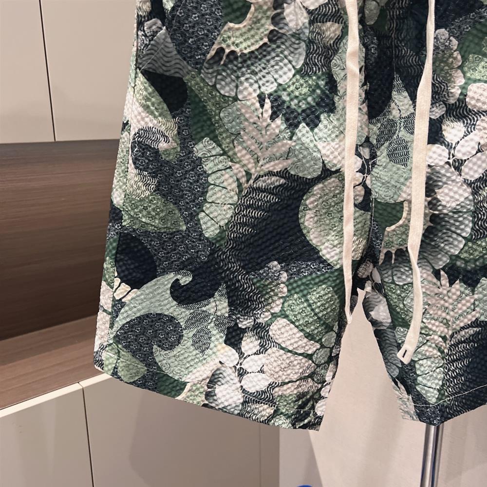 New Summer Thin Men's Casual Printed Quick Drying Beach Shorts Plus Size Straight Leg Five Point Pants_viptrois.com