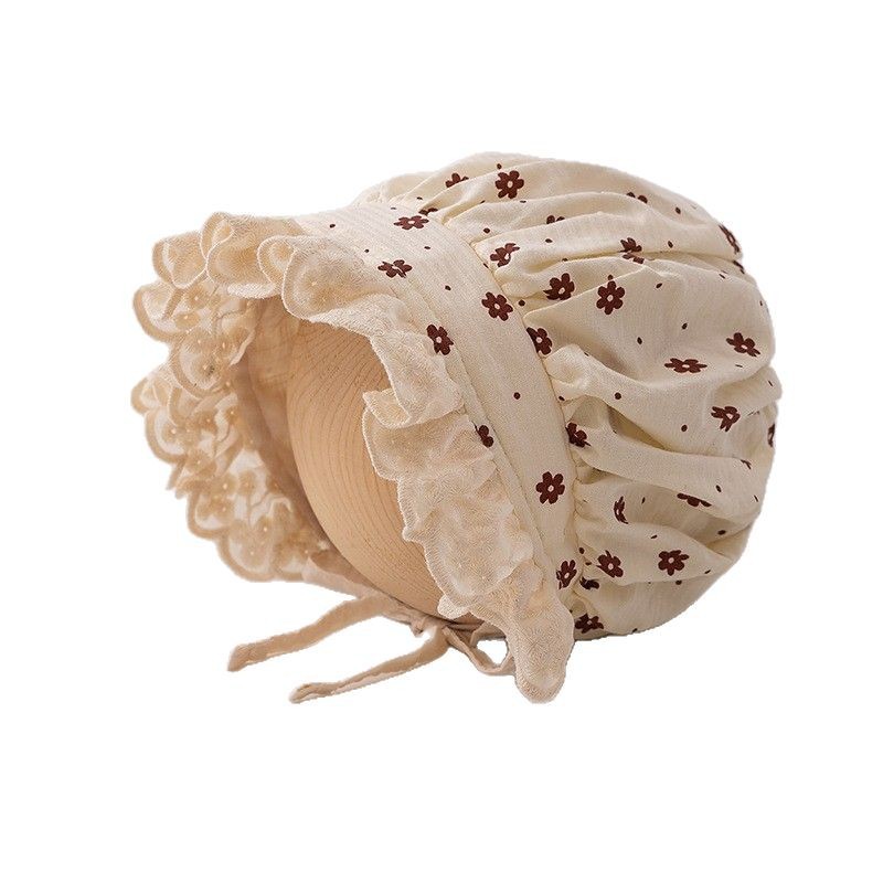 3-12 Sombrero de bebé recién nacido de primavera y otoño delgado bebé pequeño mes de edad bebé princesa sombrero de encaje flores