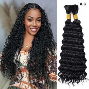 European and American Hair Extensions, Chemical Fiber Crochet Hair, Deep Wave Bulk Hair, Chemical Fiber Braided Hair Bundles 100g