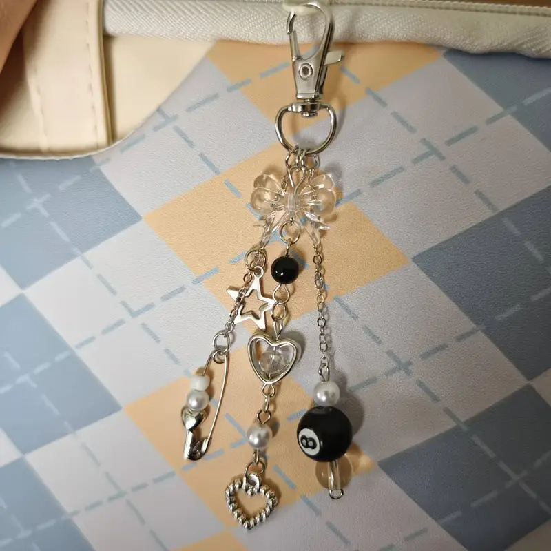 ファッション手作り樹脂ビーズキーホルダー - トレンドパンクスタイルレディースファッションアクセサリーロブスタークラスプぶら下げ|undefined
