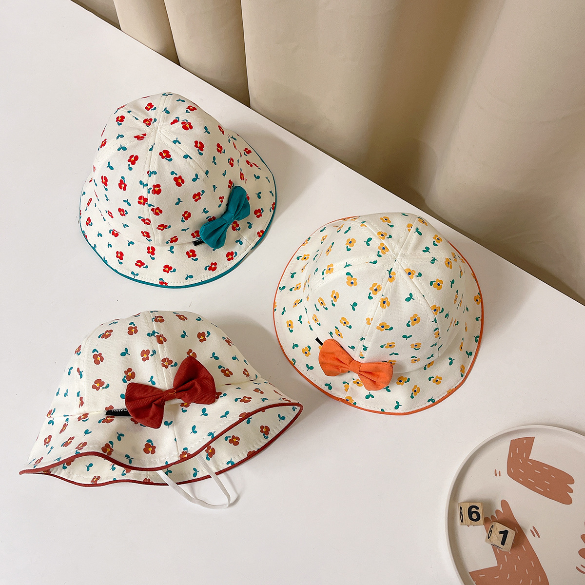 Girl's Fashion Flower Printing Bucket Hat display picture 3