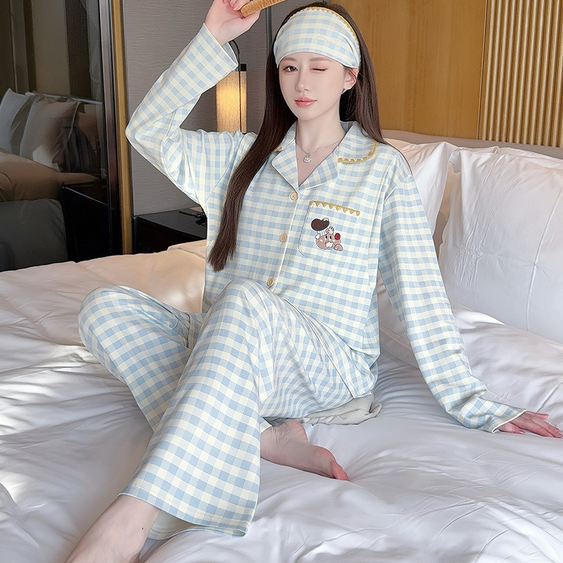 Xiyue 2026 Summer Pure Cotton Maternity Nursing Pajamas with Chest Pads and Headscarf, Breathable Pregnancy and Postpartum Sleepwear
