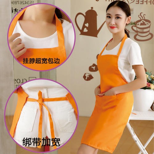 Advertising apron, apron, printed work clothes, wholesale gifts, printed logo, factory direct sales, waterproof, Korean style kitchen halter neck