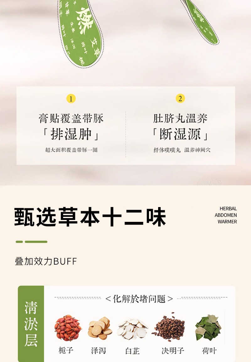 Cross-Border Herbal Belly Patches, Belly Stickers, Lazy Man's Mugwort Light Patches, Belly Acupoint Moxibustion Patches, Waist Warming Patches detail image