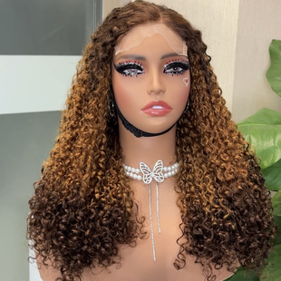 European and American ladies 5x5pissy pixie curly wig real humanhairwig wig headgear