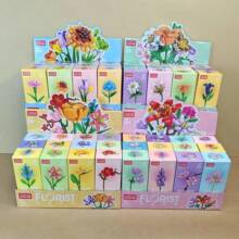 乐乐兄弟积木兼容乐高积木花男孩花束拼图玫瑰儿童益智力拼装玩具