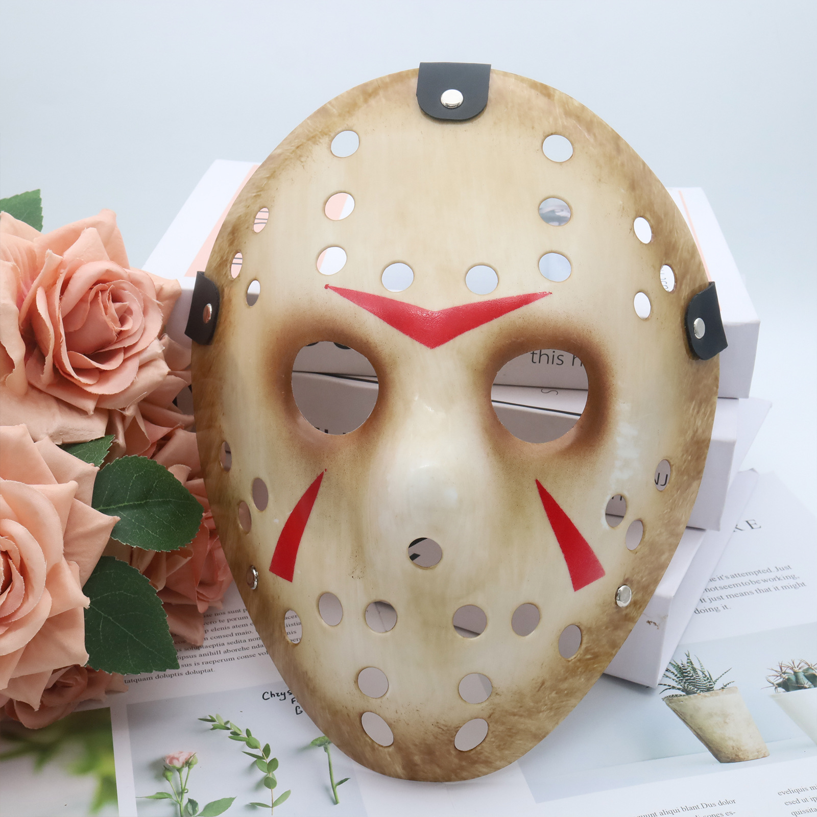 跨境万圣节仿古杰森角色面罩恐怖全脸面具化妆舞会表演发光面具男