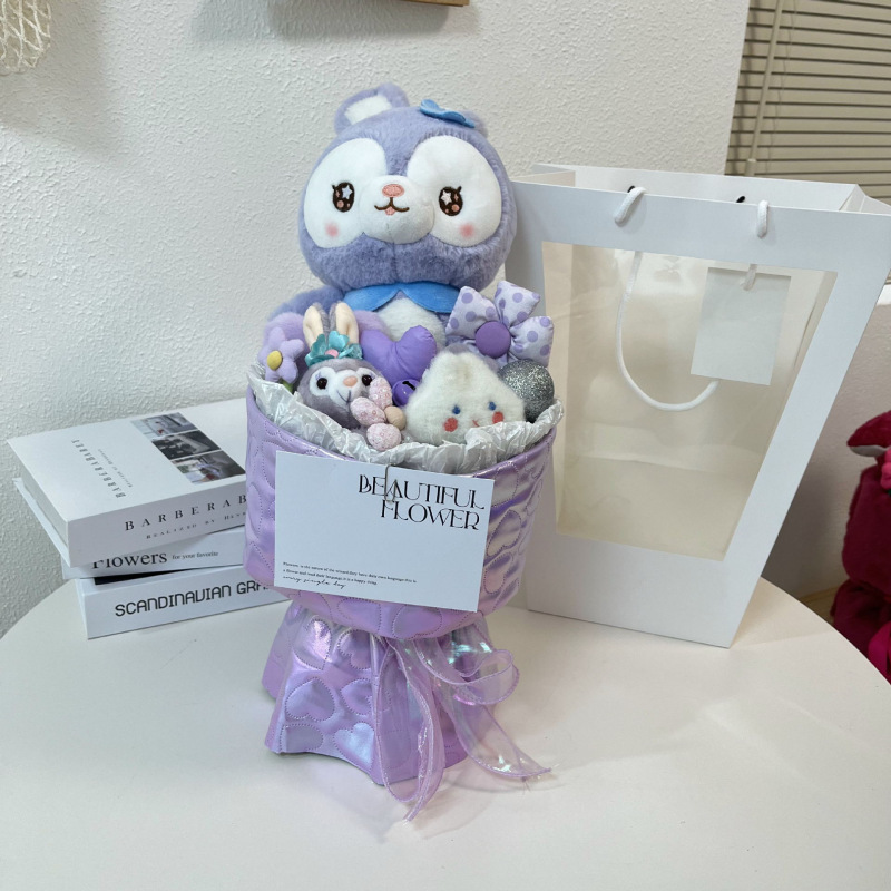 (procesamiento de liquidación) productos terminados 1 de junio día de los niños muñeca ramo de flores regalo para jardín de infantes muñeca ramo de flores para niños