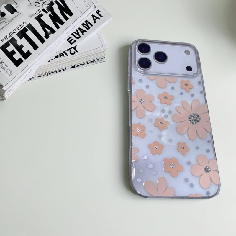 韩风女款花影适用iPhone17promax花朵手机壳苹果17Pro保护套高端|undefined