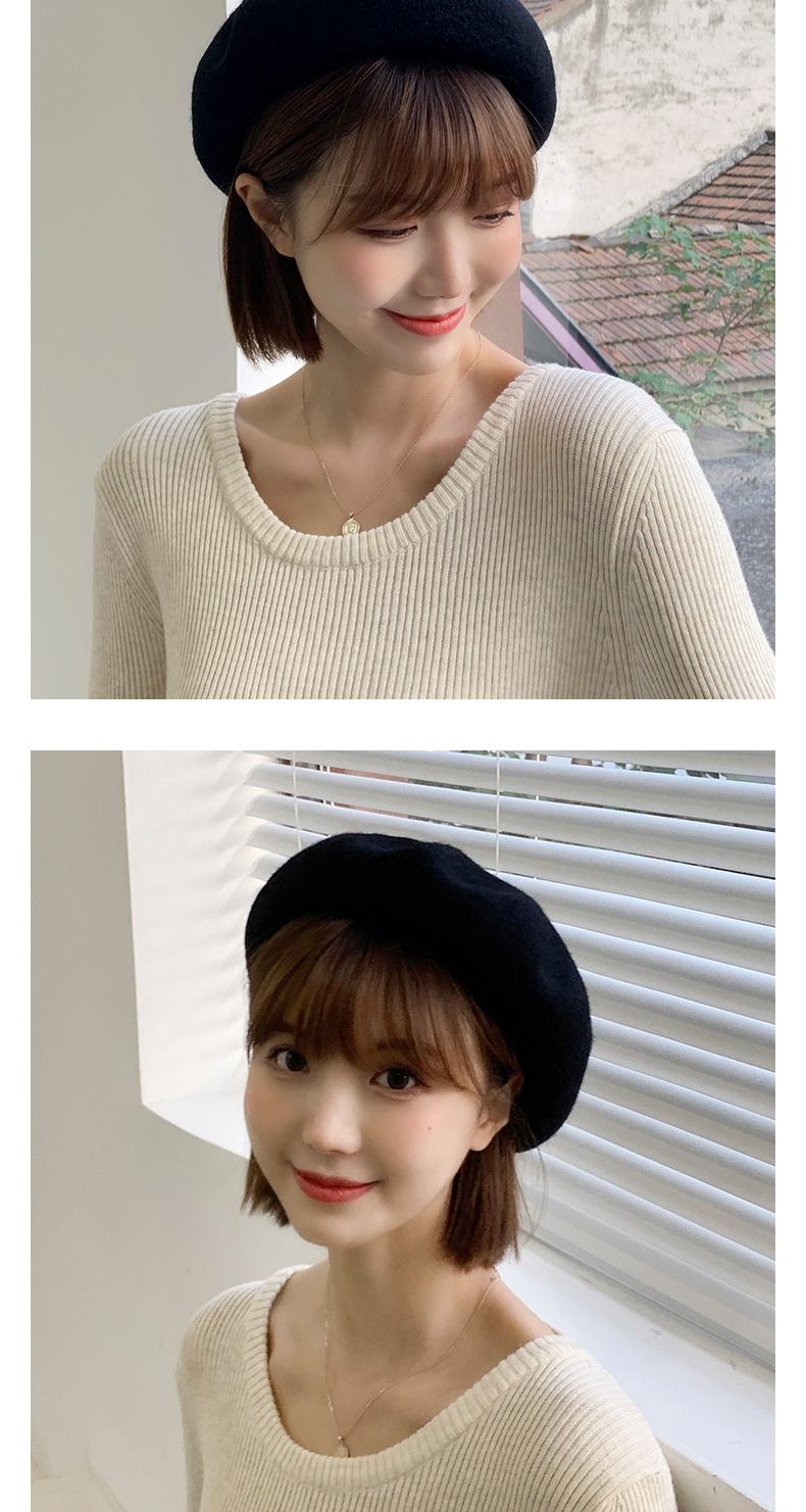 The British retro woolen bud hat for women in autumn and winter is a versatile Korean style and a cute Japanese painter hat trend pic 11