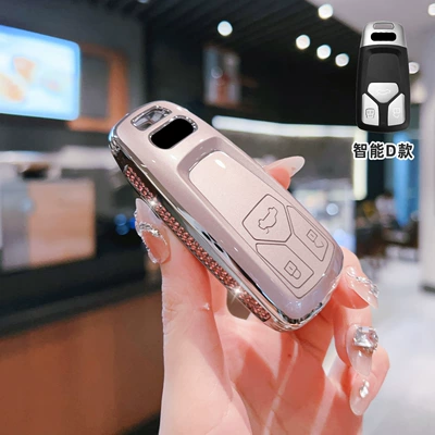 Car key bag – Buckle Tt - audi-d-model-smart-3-button-side-diamond-pink-single-shell