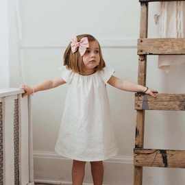INS爆款夏季婴幼儿小童连衣裙纯棉简约家居飞袖小裙baby dress