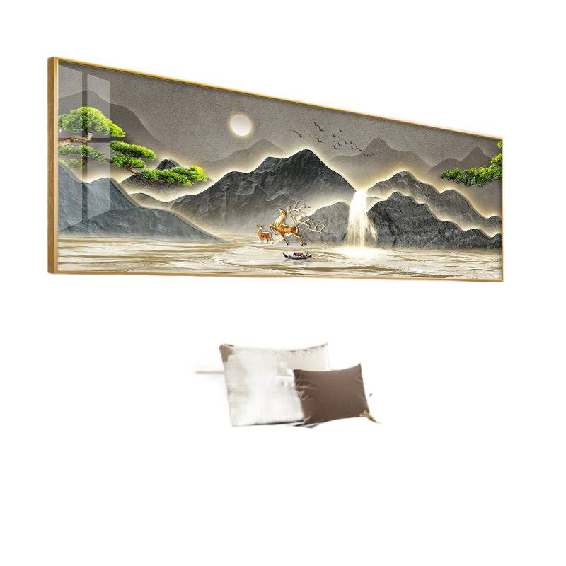 Liushui Shengcai sala de estar pintura decorativa nuevo sofá chino fondo pintura colgante de pared salón de té Zen pinturas murales paisajes