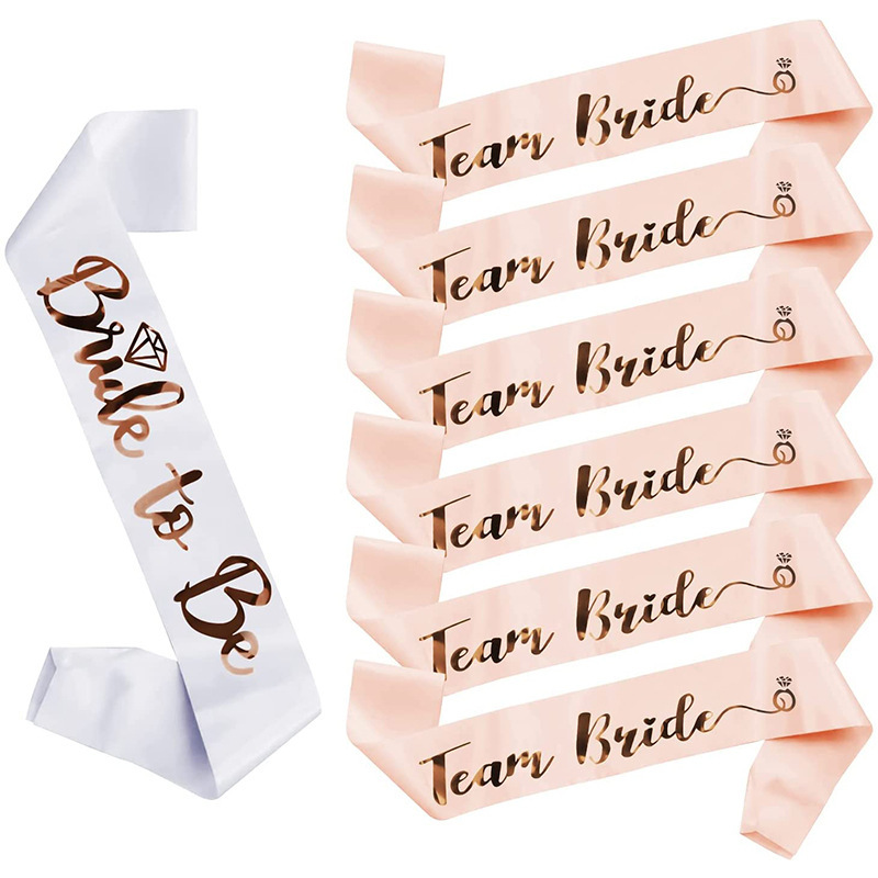 Fiesta de soltero blanco bride to be brida conjunto de tirantes team bride grupo de damas de honor correas de etiqueta