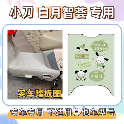 Xiaodao Baiyue Zhihui special foot mats: Electric vehicle foot mat - foot-mat-with-velcro-pacha-dog-green-little-knife-white-moon-wisdom