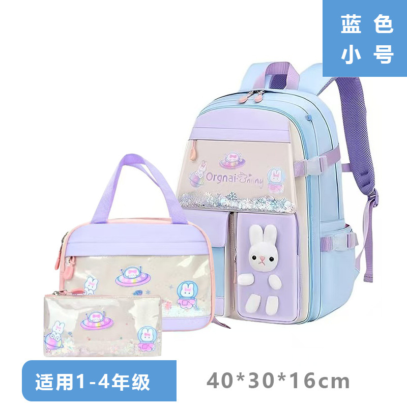 Nueva bolsa escolar de estudiantes de arena flotante para mujeres de grado 1 - 3 - 6 - 9 estudiantes de secundaria secundaria niños de gran capacidad transfronterizos espalda de hombro