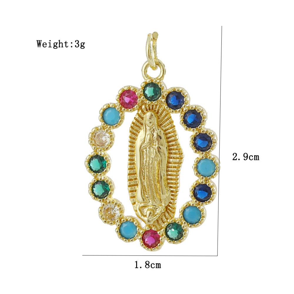 3g Weight Pendant Jewelry Making Type 14*26mm Jewelry Making Size Gold Plated Plating Material Zircon Inlay Material DIY Jewelry Accessories Classification 1 Piece Quantity Copper Material Human, Cross, Virgin Mary Pattern Inlay Design Vintage Style, Religion, Simple Style Style 1 Piece 14*26mm Copper Zircon Gold Plated Human Cross Virgin Mary Pendant 17
