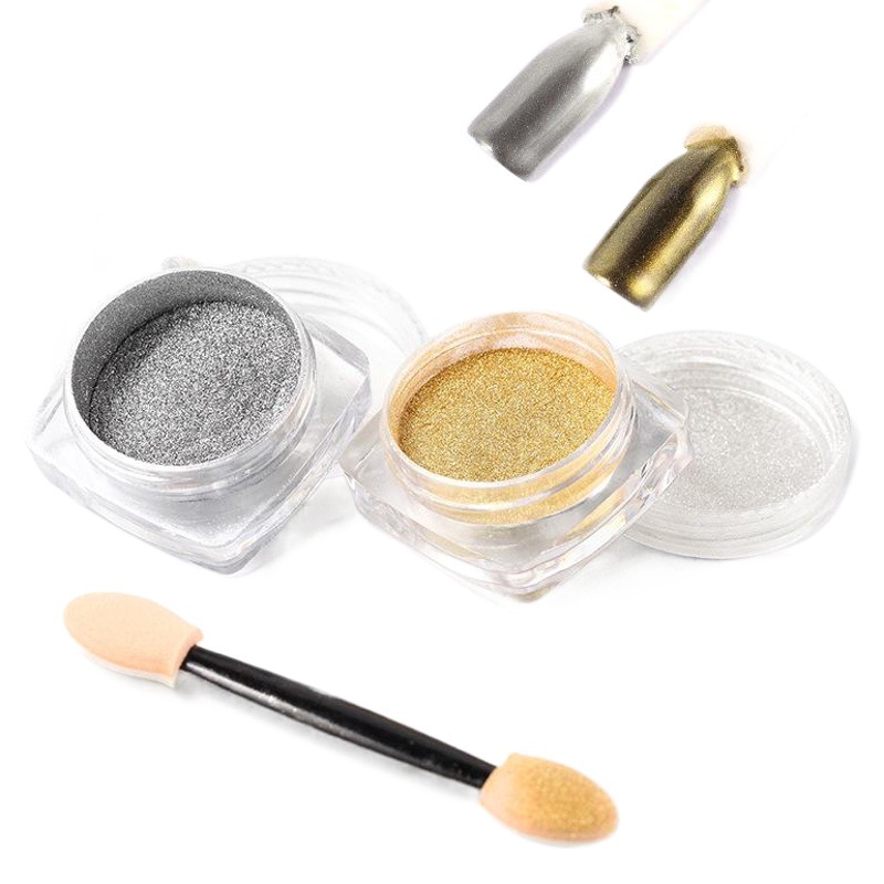 Rosalind transfronterizo sólido uñas espejo mágico polvo plata champán galvanoplastia polvo de uñas espejo mágico polvo al por mayor