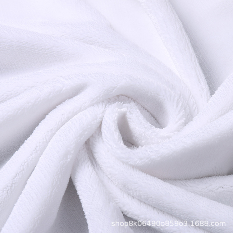 Factory Direct Sales Flannel White Live Wool Digital Printing Base Cloth Single-Sided Double-Sided Flannel White Printed Surface Factory Direct Sales Flannel White Live Wool Digital Printing Base Cloth Single-Sided Double-Sided Flannel White Printed Surface
