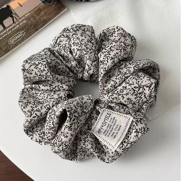 韩系复古布艺大肠发圈女气质优雅扎发绳皮筋高马尾百搭头饰品头绳|undefined