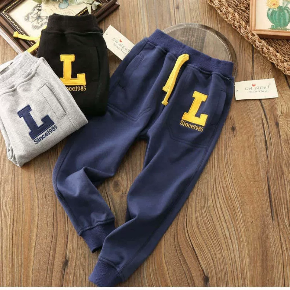 Новые брюки для мальчиков повседневные иностранные детские осенние и зимние спортивные брюки длинные брюки