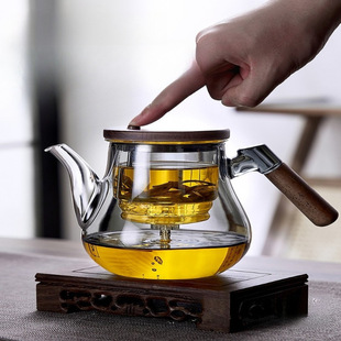 Elegant Cup, One-Click Tea and Water Separation, All-Glass Push-Type Tea Making Teapot, Tea Making Cup, Heat-Resistant Tea Making Device