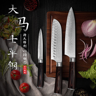 Vg10 Fish Bone Pattern Damascus Chef's Knife Set Japanese Knife Fruit Universal Knife Stainless Steel Knife Santoku Knife