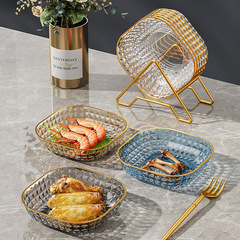 吐骨碟家用餐桌垃圾骨頭盤子裝水果零食小吃乾果盤輕奢桌面小菜碟