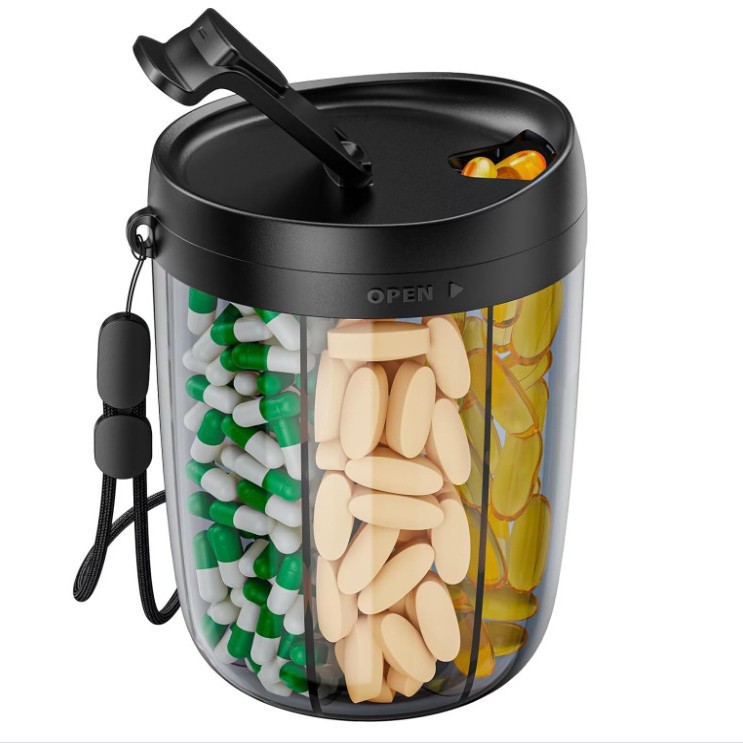 大号药丸瓶收纳盒药盒盒盒采用防混合和宽开口设计易于取回药物