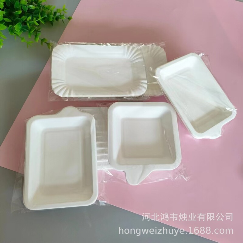 Wholesale Disposable Cake Plates Birthday Cake Plastic Square Sugarcane Pulp Plates Cake Shop Bulk Paper Plates