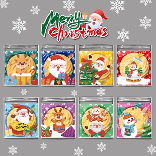 Amazon Christmas self-adhesive bag opp candy bag biscuit baking telecom self-adhesive bag cookie bag